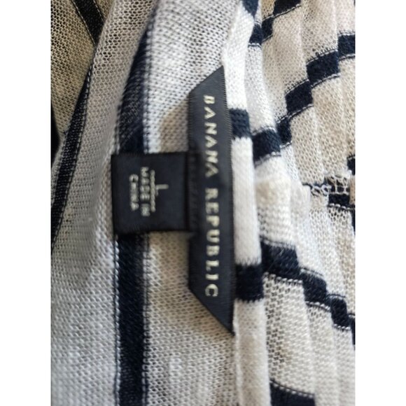 Banana Republic Womens Striped Linen Cardigan Sweater Size L - Picture 5 of 9